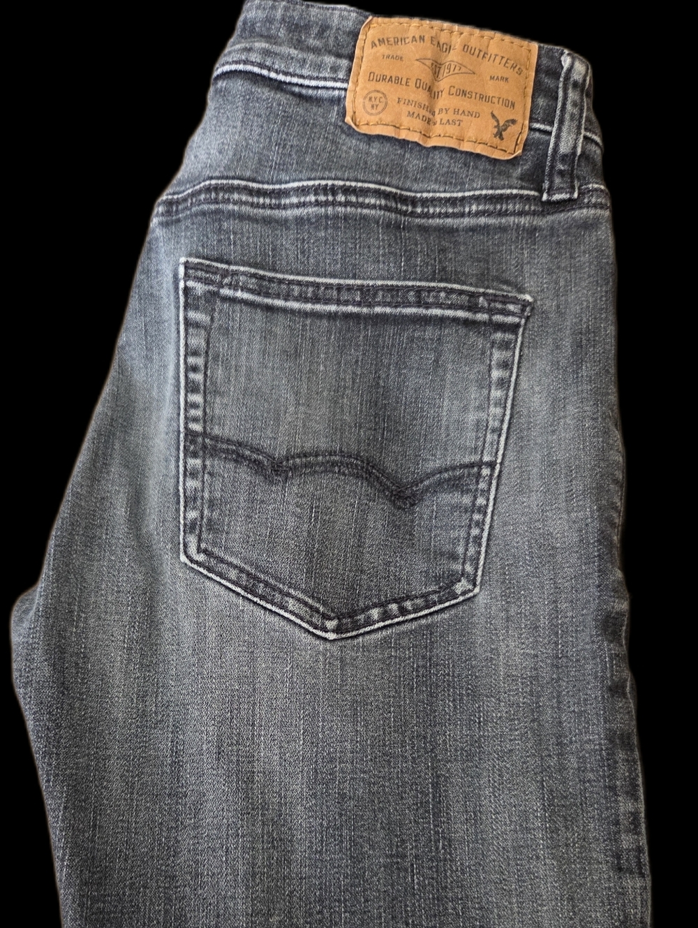 American Eagle Outfitter Extreme Flex  Mens Straight Black/Grey Jeans 28x30 Slim